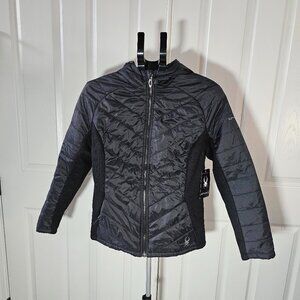 Spyder Women’s Size Medium Full Zip Hooded Black Jacket NWT